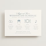"Coastal Charm" - Wedding Weekend Itinerary Cards in Dusty Blue by Jennifer Postorino - Front