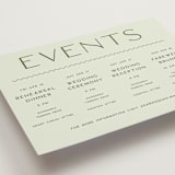 "Swoon" - Wedding Weekend Itinerary Cards in Lemongrass by Sam Dubeau - Detail