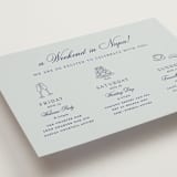 "Landscape Script" - Wedding Weekend Itinerary Cards in Sky by Kelly Schmidt - Detail