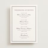 "Engraved names" - Wedding Weekend Itinerary Cards in Burgundy by Stacey Meacham - Front