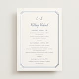 "Deluxe" - Wedding Weekend Itinerary Cards in Blueberry by Carolyn MacLaren - Front