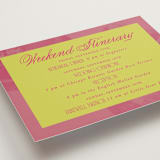 "Maximalist Poppies" - Wedding Weekend Itinerary Cards in Flamingo by Morgan Kendall - Detail