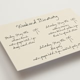 "Inkwoven" - Wedding Weekend Itinerary Cards in Tuxedo by Jelena Vuletic - Detail