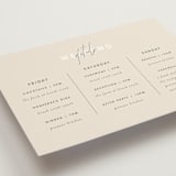 "True North" - Wedding Weekend Itinerary Cards in Olive You More by Design Lotus - Detail
