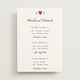 "Two Hearts" - Wedding Weekend Itinerary Cards in Lily by Pati Cascino - Front