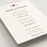 "Two Hearts" - Wedding Weekend Itinerary Cards in Lily by Pati Cascino - Detail