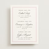 "Nola" - Wedding Weekend Itinerary Cards in Peony by Megan Davis - Front