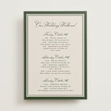 "Emerson" - Wedding Weekend Itinerary Cards in Evergreen by Kelly Watkins - Front