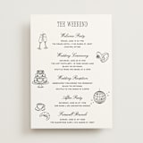 "Formal Minimalist" - Wedding Weekend Itinerary Cards in Silk by Kelly Schmidt - Front