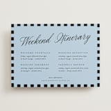 "Tarte Tatin" - Wedding Weekend Itinerary Cards in Sky by Blustery August - Front