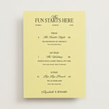 "The Eternal" - Wedding Weekend Itinerary Cards in Butter by Helena Vitto - Front
