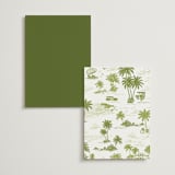 "West Coast Toile" - Wedding Weekend Itinerary Cards in Palm by Jenna Holcomb - Back of Card Options