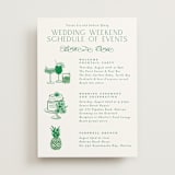 "Tropical Toile" - Wedding Weekend Itinerary Cards in Jade by Jenna Holcomb - Front