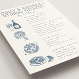 "Mountain Toile" - Wedding Weekend Itinerary Cards in Denim by Jenna Holcomb - Detail