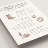 "Mountain Ranch Toile" - Wedding Weekend Itinerary Cards in Leather by Jenna Holcomb - Detail