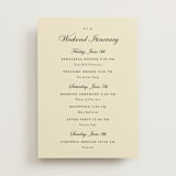 "Everlasting" - Wedding Weekend Itinerary Cards in Ecru by Jennifer Lew - Front