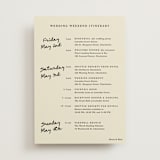 "Classic but not" - Wedding Weekend Itinerary Cards in Vintage Lace by Inkblot Design - Front