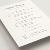 "Vintage Blue" - Wedding Weekend Itinerary Cards in Navy by Becky Nimoy - Detail