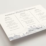 "Boston Toile" - Wedding Weekend Itinerary Cards in Marine by Jenna Holcomb - Detail