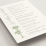 "Palm Monogram" - Wedding Weekend Itinerary Cards in Leaf by Olivia Raufman - Detail