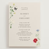 "Wild meadow" - Wedding Weekend Itinerary Cards in Elder Flower by Sarah Knight - Front