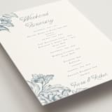 "Wreath In Bloom" - Wedding Weekend Itinerary Cards in Lake by Leah Bisch - Detail