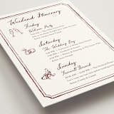 "Handwritten" - Wedding Weekend Itinerary Cards in Wine by Cass Loh - Detail