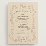 "Modern Fairy Tale" - Wedding Weekend Itinerary Cards in Rose by Helena Vitto - Front
