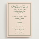 "Scripted" - Wedding Weekend Itinerary Cards in Emerald by Creo Study - Front