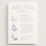 "Coastal Toile" - Wedding Weekend Itinerary Cards in Periwinkle by Jenna Holcomb - Front