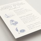 "Coastal Toile" - Wedding Weekend Itinerary Cards in Periwinkle by Jenna Holcomb - Detail