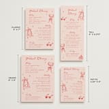 "Cheers to Love" - Wedding Weekend Itinerary Cards in Scarlet by Cass Loh - Formats Available