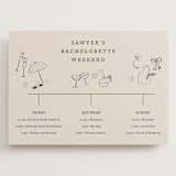 "Wedding Sketches" - Wedding Weekend Itinerary Cards in Eggnog by Baumbirdy - Front