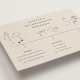 "Wedding Sketches" - Wedding Weekend Itinerary Cards in Eggnog by Baumbirdy - Detail