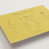 "Calia " - Wedding Weekend Itinerary Cards in Caribbean Citrus by Ani Somi - Detail