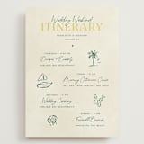 "Coastal Drift" - Wedding Weekend Itinerary Cards in Caribbean Citrus by Pixel and Hank - Front