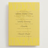 "Bloom" - Wedding Weekend Itinerary Cards in Caribbean Citrus by Morgan Kendall - Front