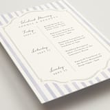 "Delicate Vines" - Wedding Weekend Itinerary Cards in Periwinkle by Kristen Smith - Detail