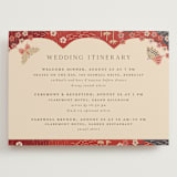 "Japanese Textile" - Wedding Weekend Itinerary Cards in Rose by Jennifer Holbrook - Front