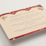 "Japanese Textile" - Wedding Weekend Itinerary Cards in Rose by Jennifer Holbrook - Detail