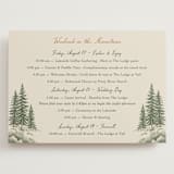 "Whispering Pines" - Wedding Weekend Itinerary Cards in Forest by Elly - Front