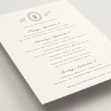 "Court" - Wedding Weekend Itinerary Cards in Leaf by Kate Ahn - Detail