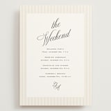 "Modern Romance" - Wedding Weekend Itinerary Cards in Almond by Eric Clegg - Front
