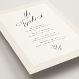 "Modern Romance" - Wedding Weekend Itinerary Cards in Almond by Eric Clegg - Detail