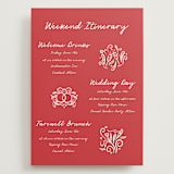 "Love in Bloom" - Wedding Weekend Itinerary Cards in Brick by Julia Liverton - Front