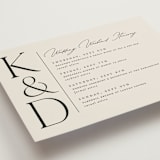 "Modern Monogram" - Wedding Weekend Itinerary Cards in Ecru by Erica Krystek - Detail