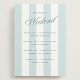 "Palm Stripes" - Wedding Weekend Itinerary Cards in Low Tide by Susan Zinader - Front