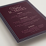 "sophisticate" - Wedding Weekend Itinerary Cards in Plum by Owl and Toad - Detail