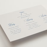 "Amalfi Blue" - Wedding Weekend Itinerary Cards in Blue Mist by Design Lotus - Detail