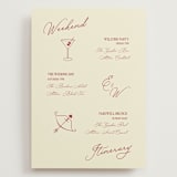 "Elizabeth" - Wedding Weekend Itinerary Cards in Burgundy by Helena Vitto - Front